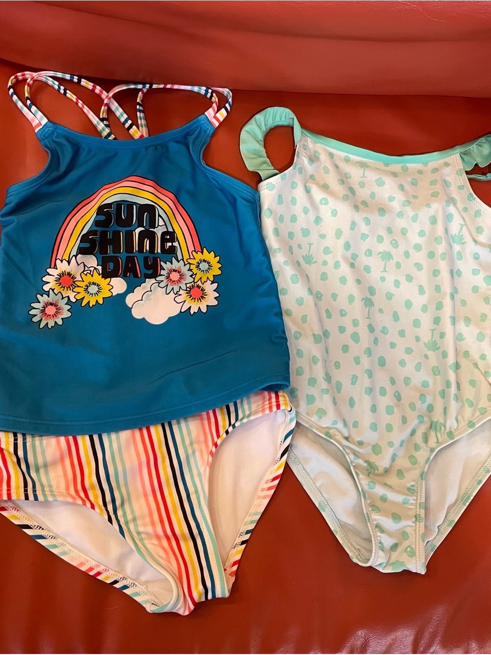 Cat & Jack Blue and Orange Girls' Swimwear Set